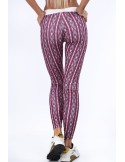 Pink sports leggings with patterns MR11514 - Online store - Boutique